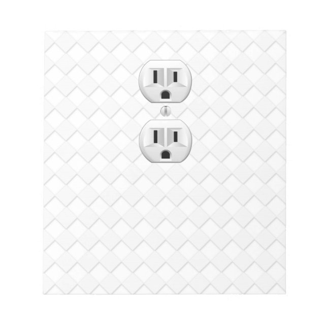 Electrical Plug Wall Outlet Fun Customise This Notepad (Front)
