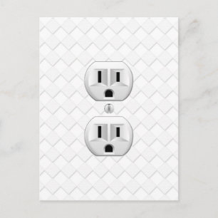 Electrical Plug Wall Outlet Fun Customise This Postcard