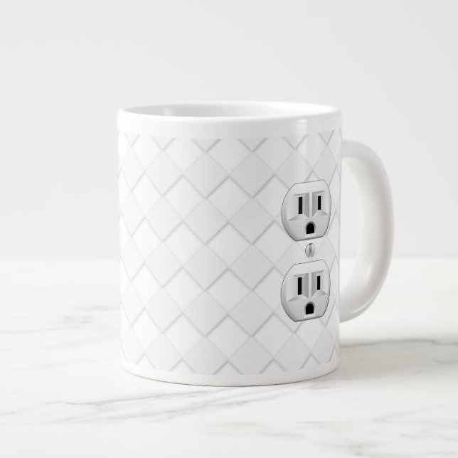 Electrical Plug Wall Outlet Fun Customize This Large Coffee Mug (Front Right)