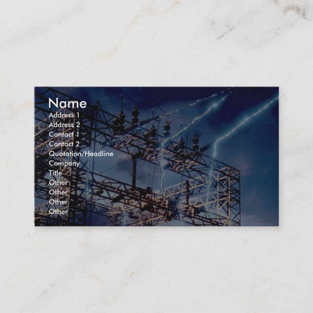 Electrical power substation business card (Front)