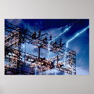 Electrical power substation poster