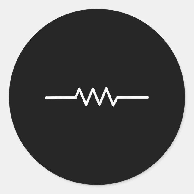 Electrical Resistor Symbol Funny Engineer Circuit  Classic Round Sticker (Front)