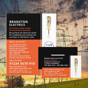 Electrical Screwdriver, Electrician Advertising Flyer