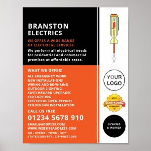 Electrical Screwdriver, Electrician Advertising Poster