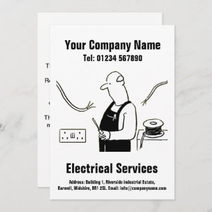 Electrical Services Cartoon Design Card