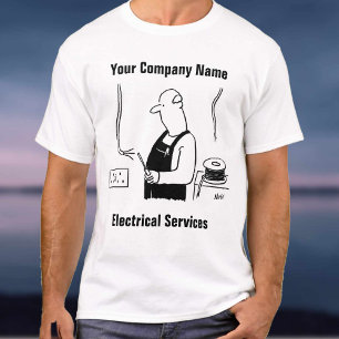 Electrical Services Cartoon. Electrician T-Shirt