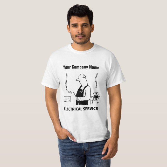 Electrical Services Cartoon T-Shirt (Front Full)