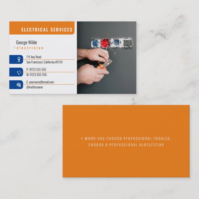 Electrical Services | Electrician Business Card (Front/Back)