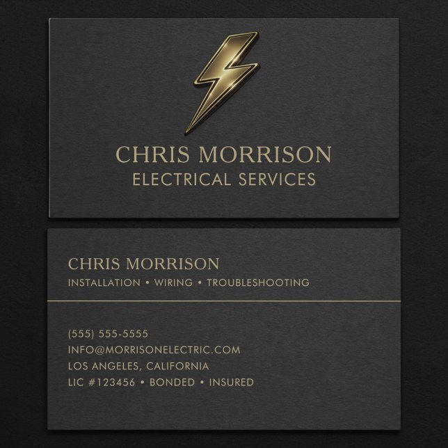Electrical Services Professional Business Card (Creator Uploaded)