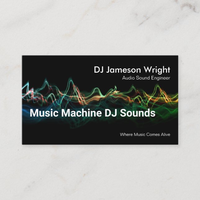 Electrical Sound Wavelength Audio Sound Engineer Business Card (Front)