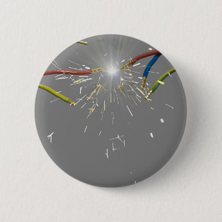 electrical spark 6 cm round badge