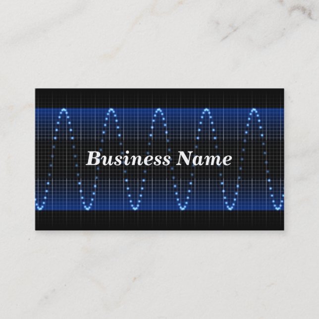 Electrical Wave Background Business Card (Front)