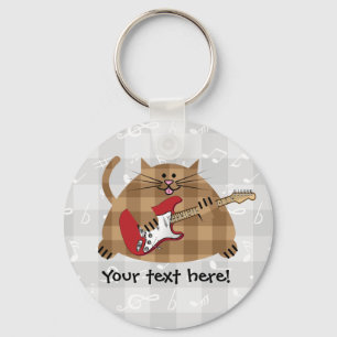 Electricat - Electric Guitar Kitty Musician Key Ring