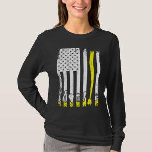 Electrician American Flag Electrical Tools Linema T-Shirt