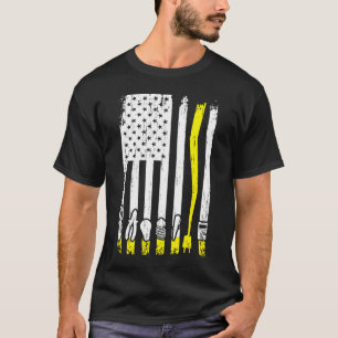 Electrician American Flag Electrical Tools Linema T-Shirt