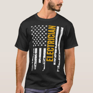 Electrician American Flag Patriotic Lineman USA F T-Shirt