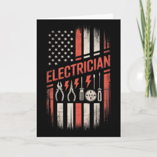 Electrician American Flag Pride 4th Of July Indepe Card