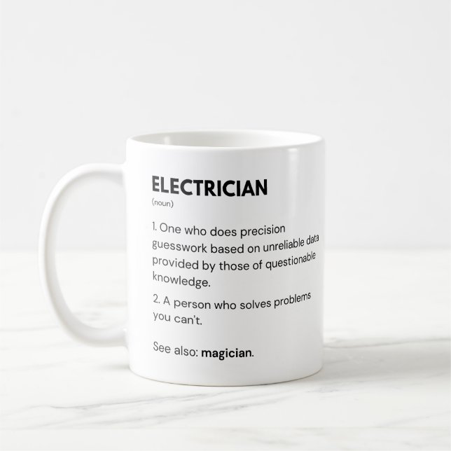 Electrician And Maintenance Engineers Definition Coffee Mug (Left)