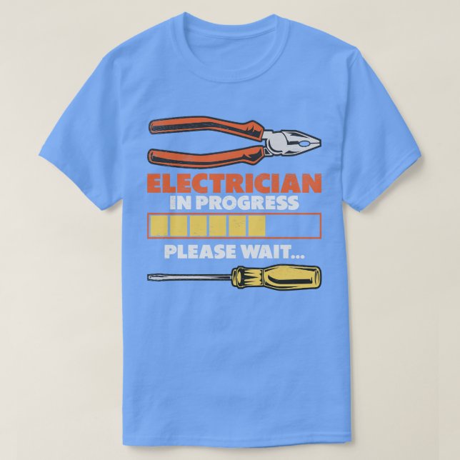 Electrician Apprentice Loading Journeyman  T-Shirt (Design Front)