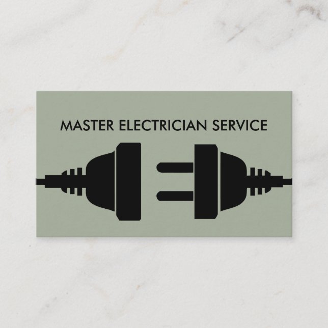 Electrician Bold Modern Design Business Card (Front)