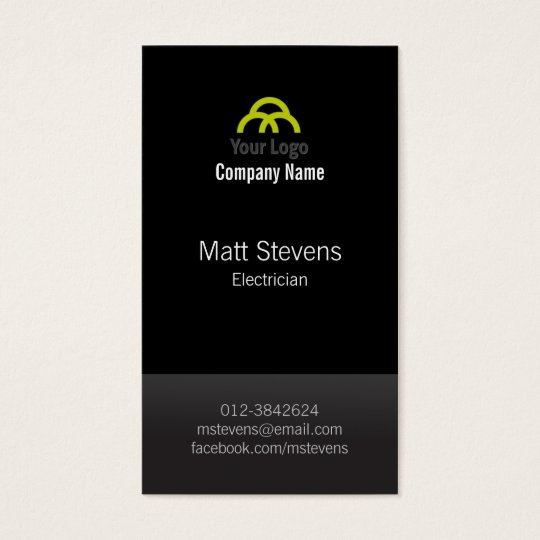 Electrician Business Card Black TwoTone