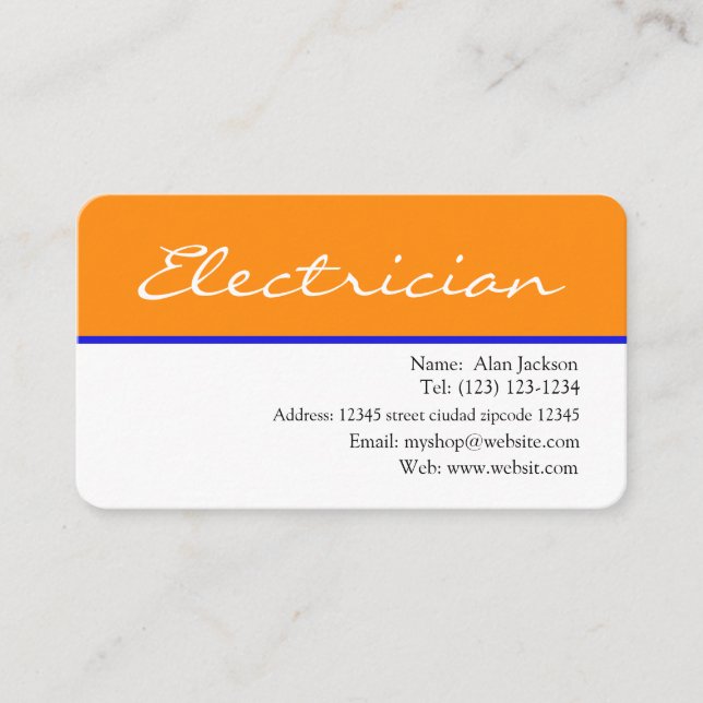 electrician Business card editable (Front)