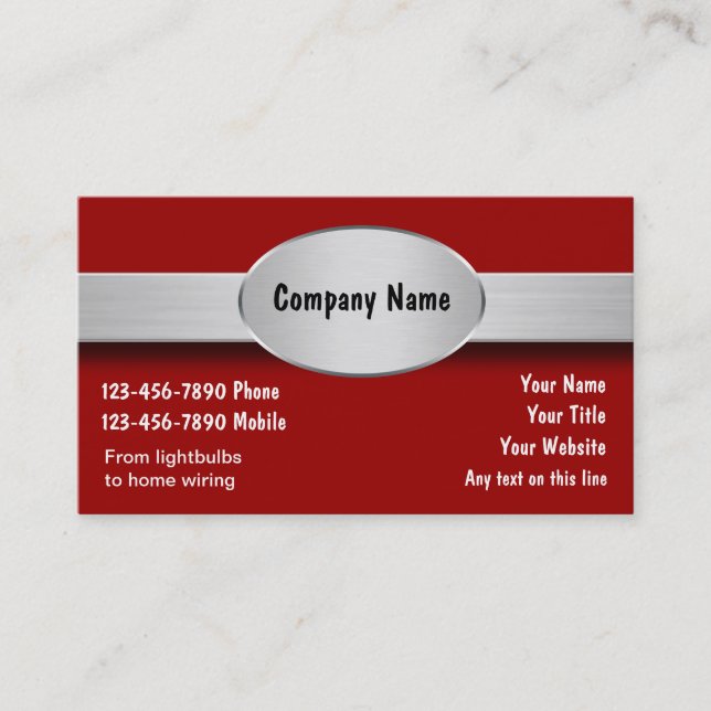 Electrician Business Cards (Front)