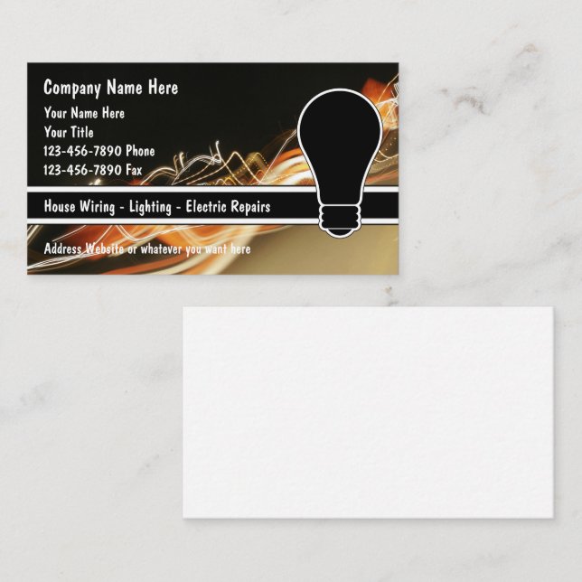 Electrician Business Cards (Front/Back)