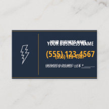 Electrician Business Cards, Custom Name & Phone