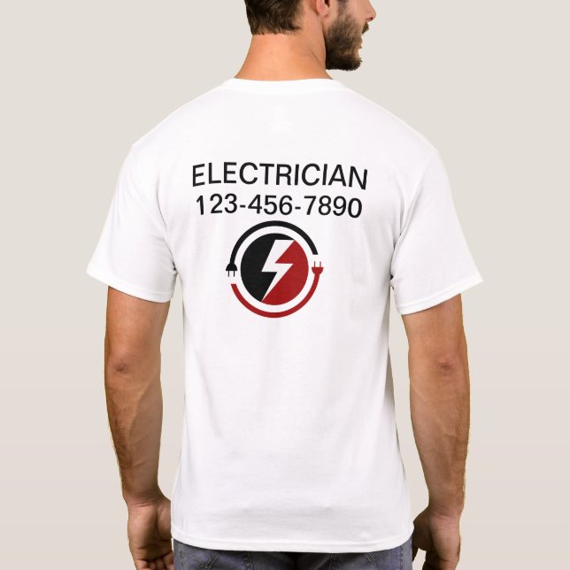 Electrician Business Logo Work Shirts (Back)