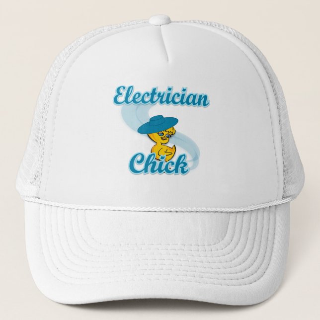 Electrician Chick #3 Trucker Hat (Front)