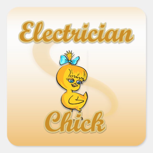 Electrician Chick Square Sticker (Front)