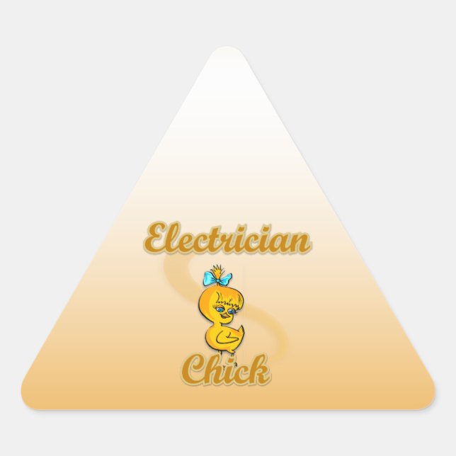Electrician Chick Triangle Sticker (Front)