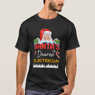 Electrician Christmas Job Work Profession Santa Cl T-Shirt