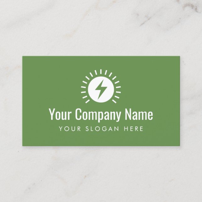Electrician company logo business card template (Front)
