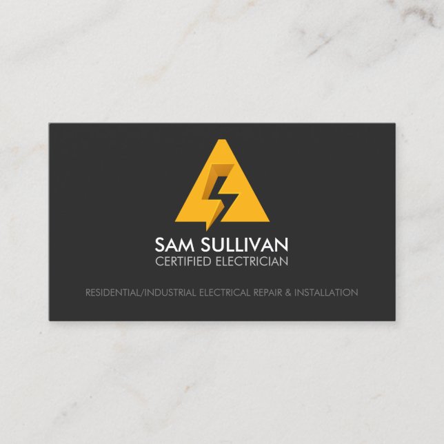 Electrician Contractor Monogram A Business Card (Front)