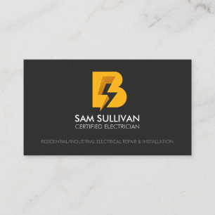 Electrician Contractor Monogram B Business Card