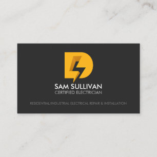 Electrician Contractor Monogram D Business Card