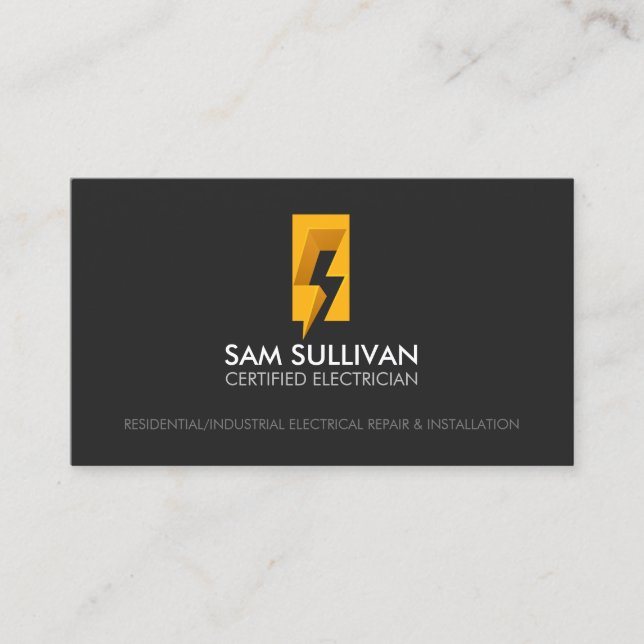 Electrician Contractor Monogram I Business Card (Front)
