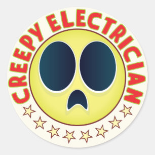 Electrician Creepy Classic Round Sticker