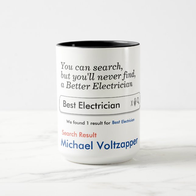 Electrician Custom Personalised Mug (Center)