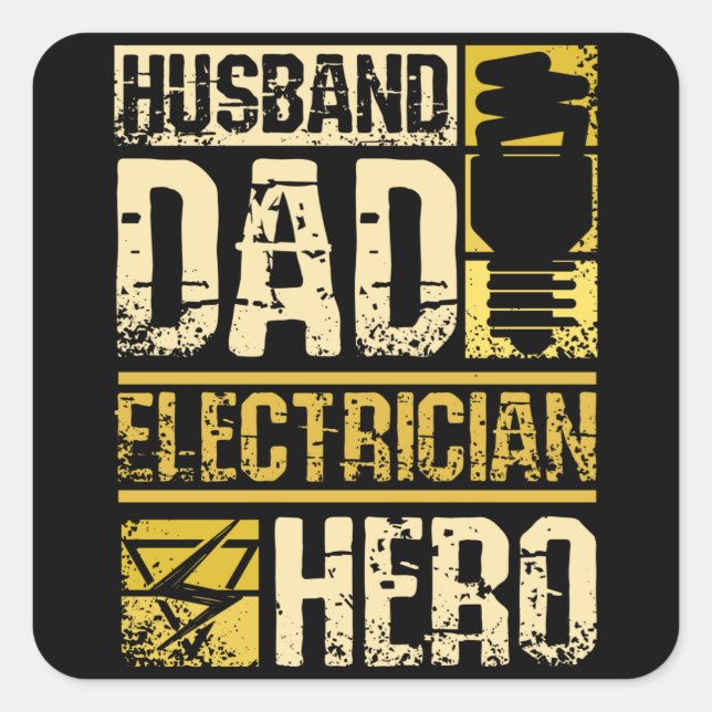 Electrician Dad Square Sticker (Front)