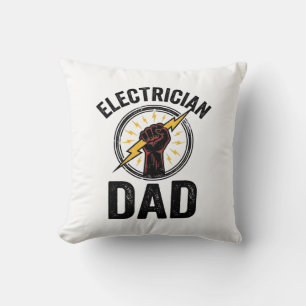 Electrician Dad Vintage Engraving Vector Shirt Des Cushion