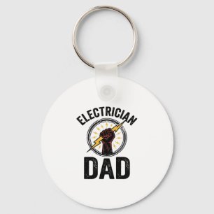 Electrician Dad Vintage Engraving Vector Shirt Des Key Ring