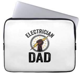 Electrician Dad Vintage Engraving Vector Shirt Des Laptop Sleeve