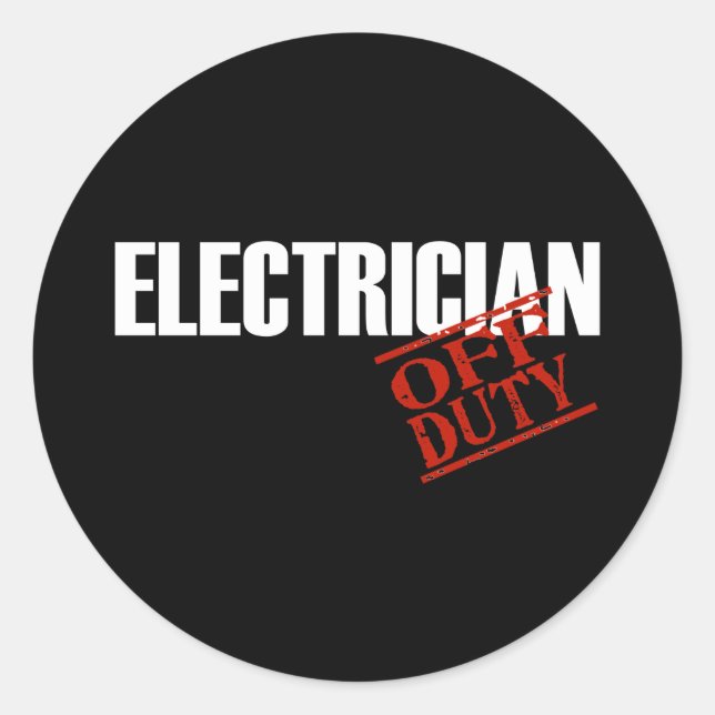 ELECTRICIAN DARK CLASSIC ROUND STICKER (Front)