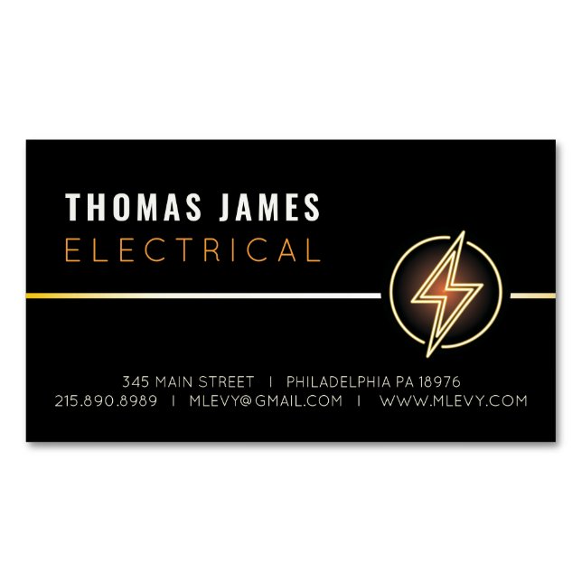 ELECTRICIAN ELECTRIC Business Card Magnet (Front)