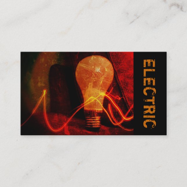 Electrician, Electric, Construction Business Card (Front)