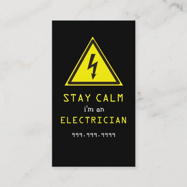 Electrician, Electric, Construction Business Card (Front)