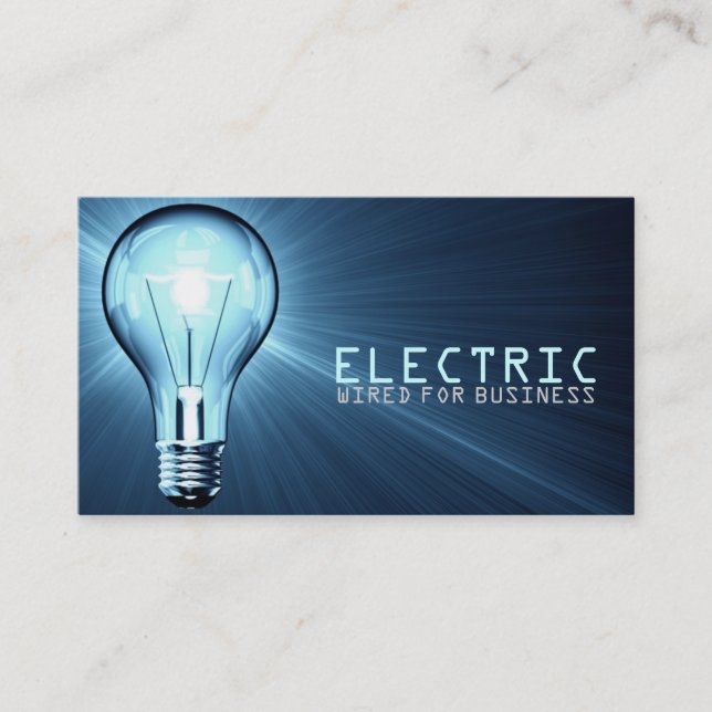 Electrician, Electric, Construction Business Card (Front)